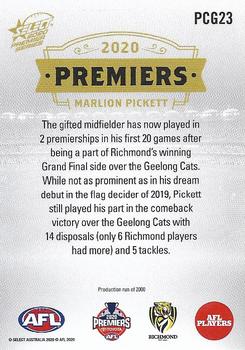 2020 Select Premiers Richmond Tigers #PCG23 Marlion Pickett Back